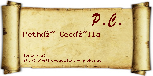 Pethő Cecília névjegykártya