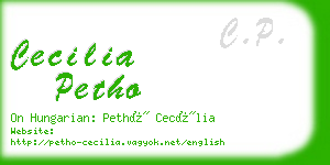 cecilia petho business card